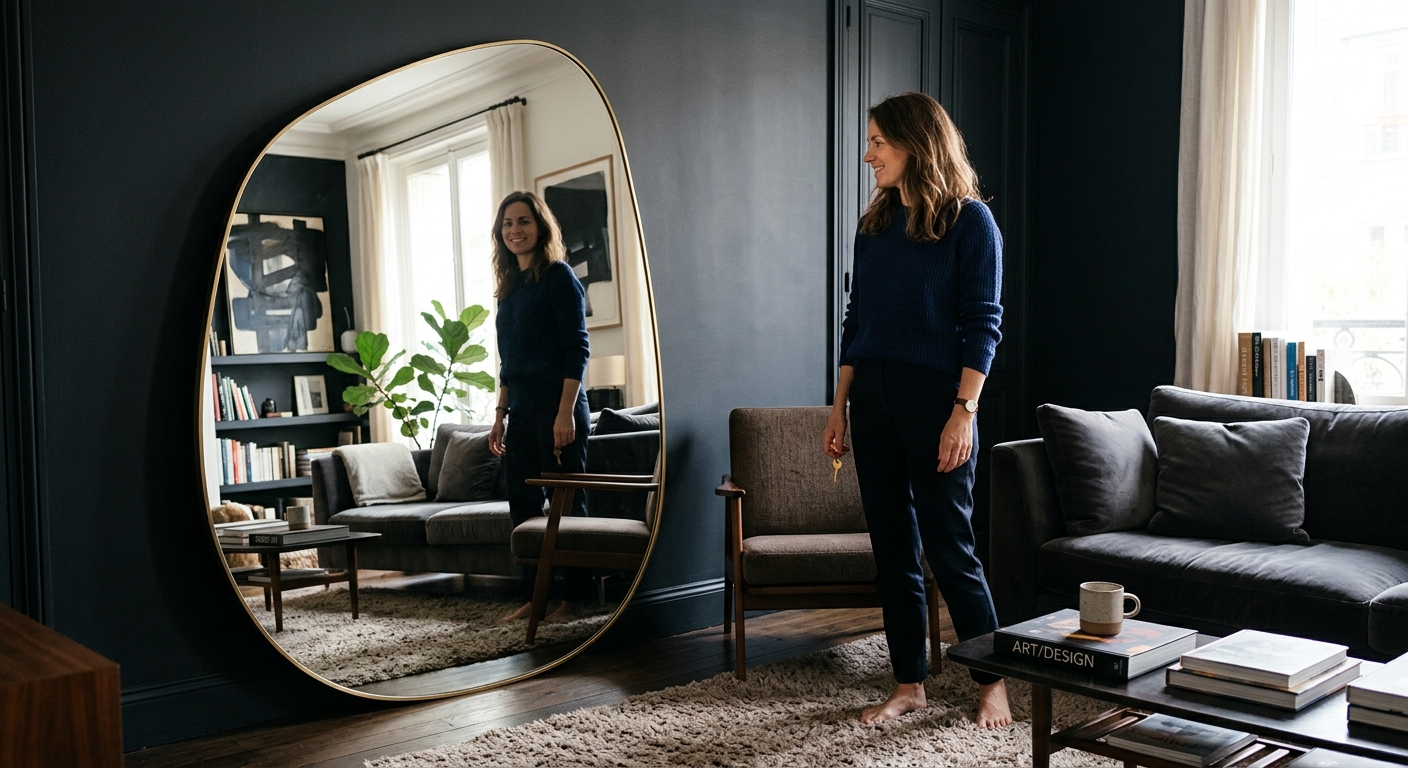 Miroir sur mesure design contemporain Plaisir